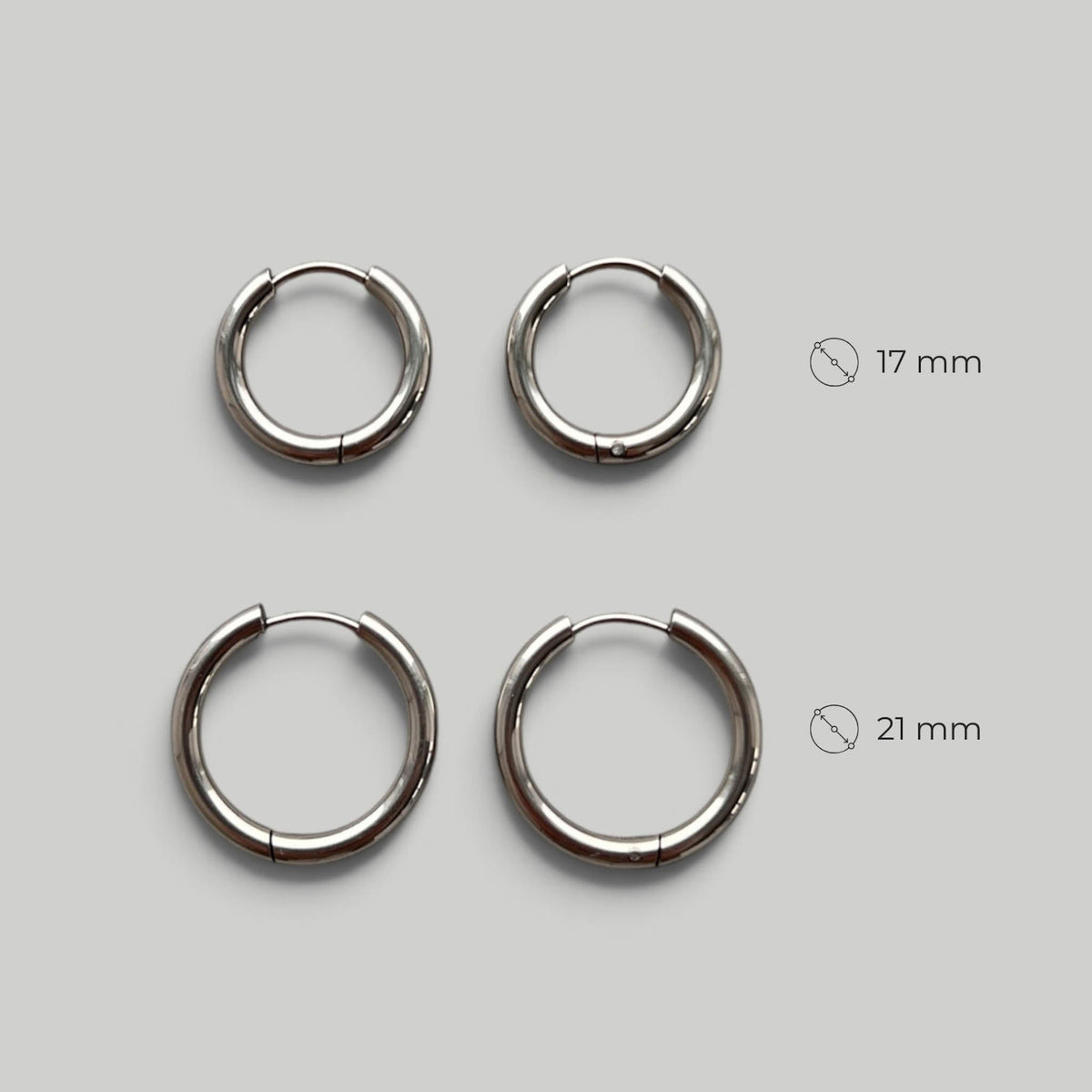 Auskarai "Essential Hoops" - MUNÉ
