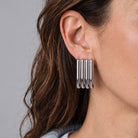 Auskarai „Silver Fluted Panels“ - MUNÉ