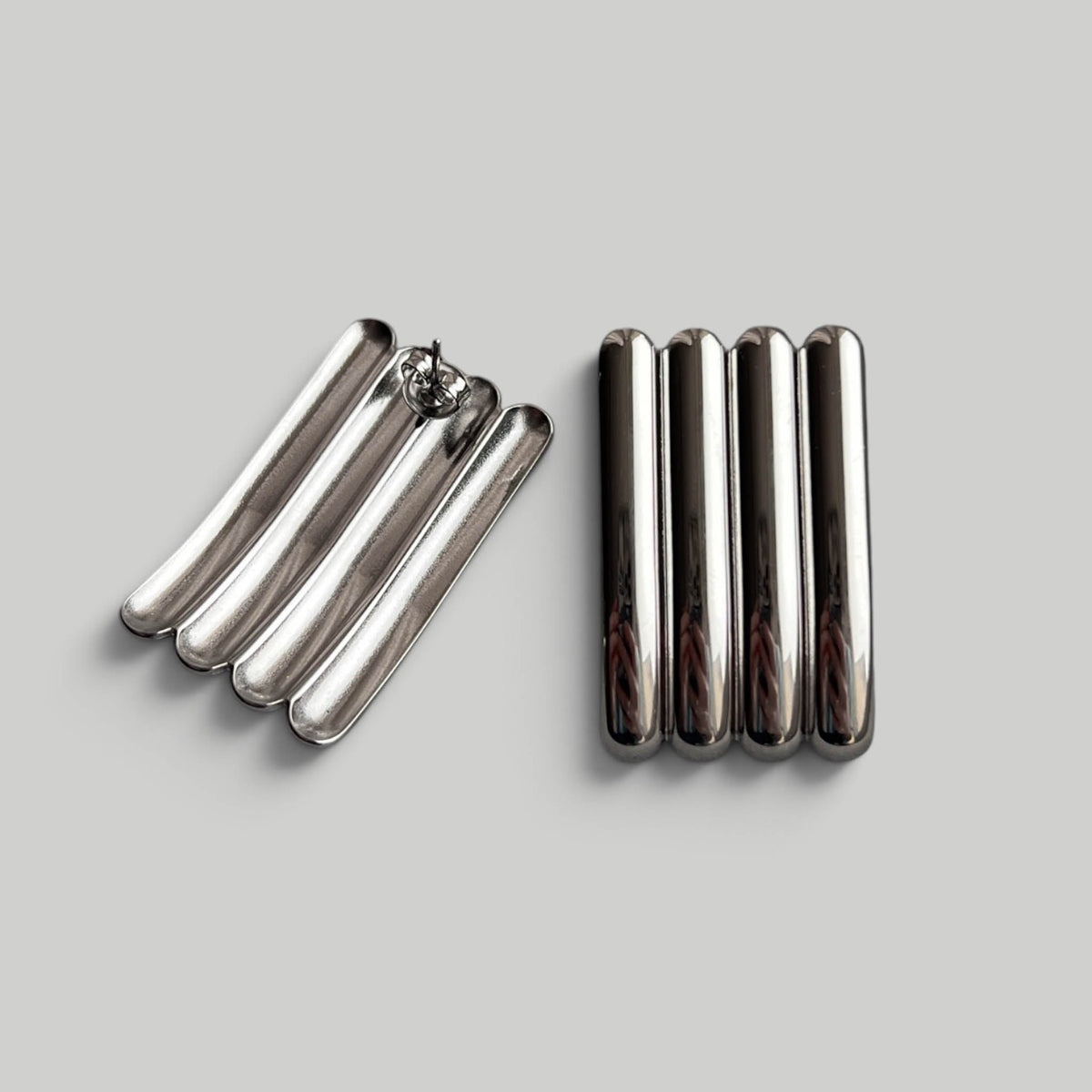 Auskarai „Silver Fluted Panels“ - MUNÉ