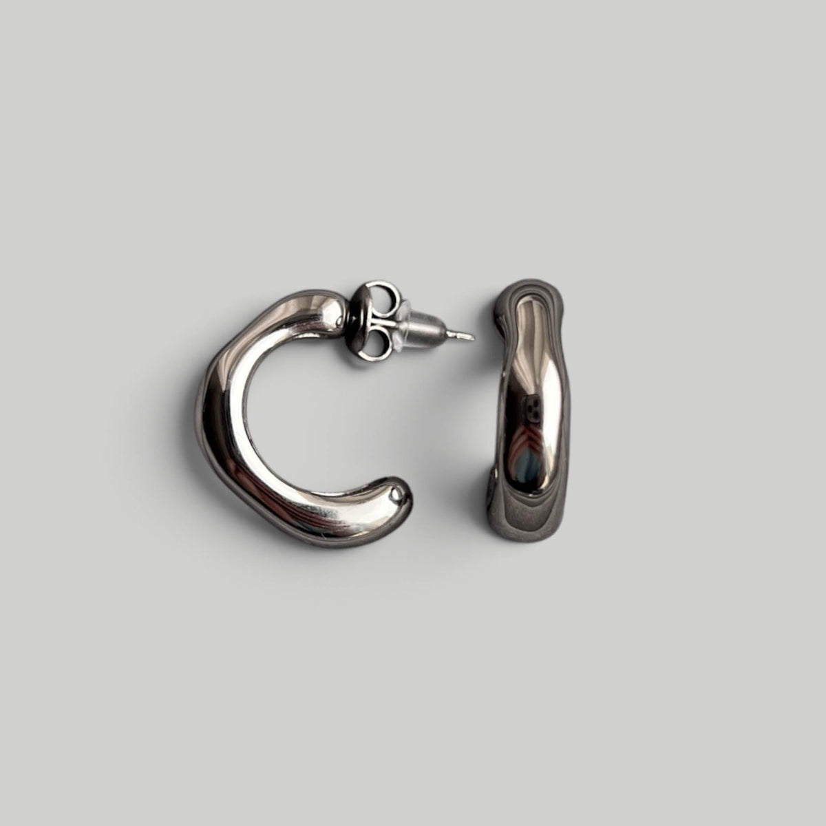 Auskarai „Silver Slim Hoops“ - MUNÉ