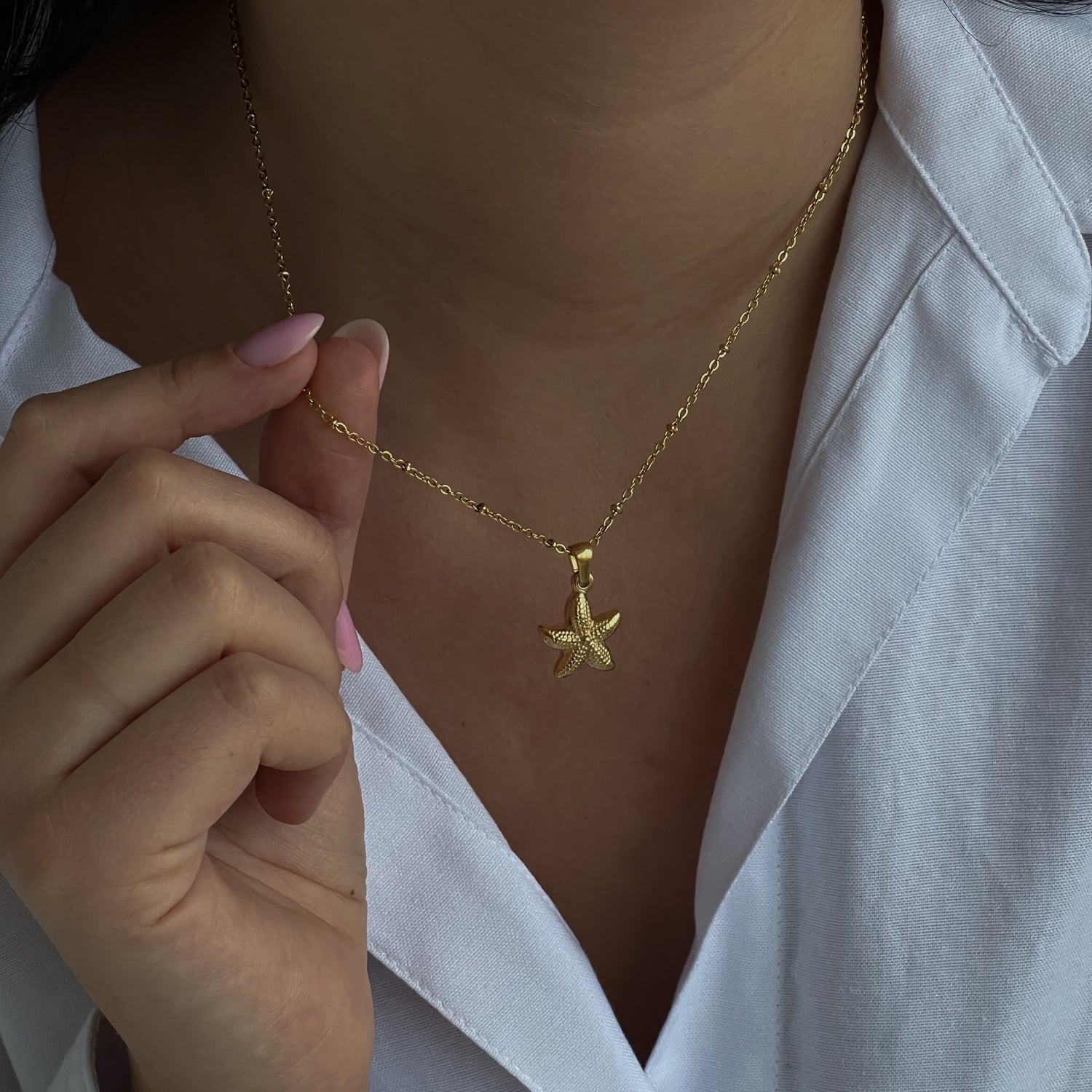 Chain necklace with sea star - MUNÉ