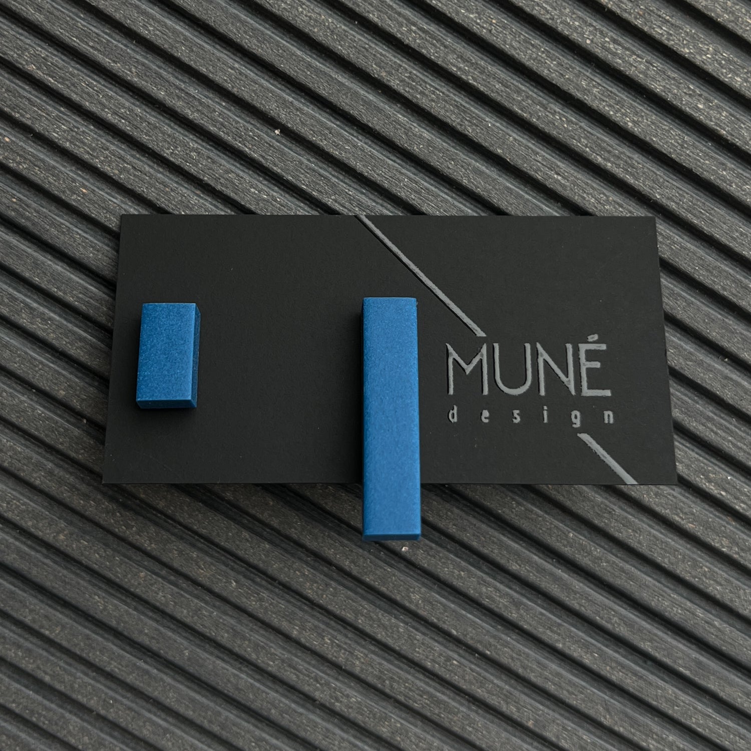 Geometriniai auskarai PSK_ma_blue - MUNÉ