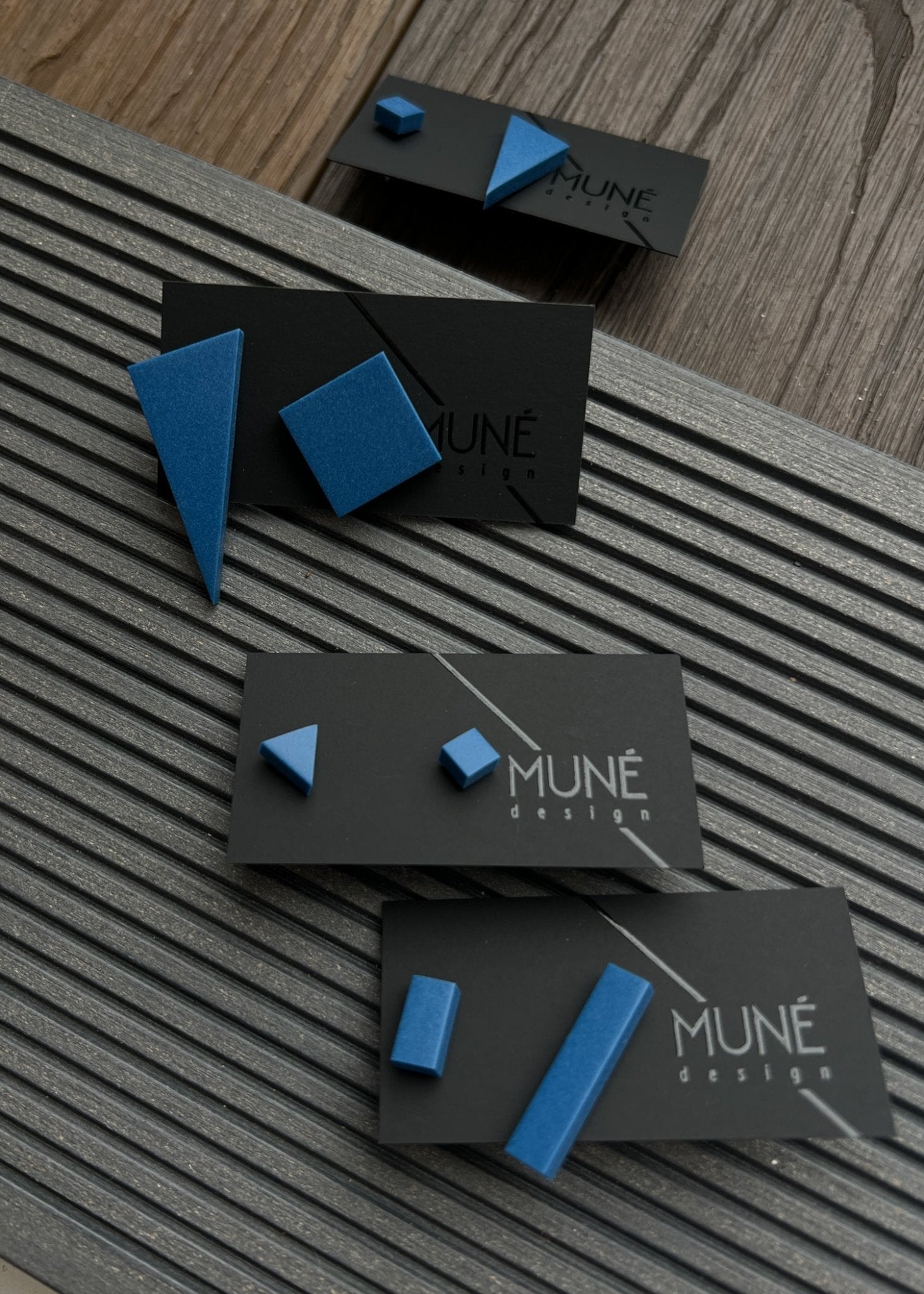 Geometriniai auskarai PSK_ma_blue - MUNÉ