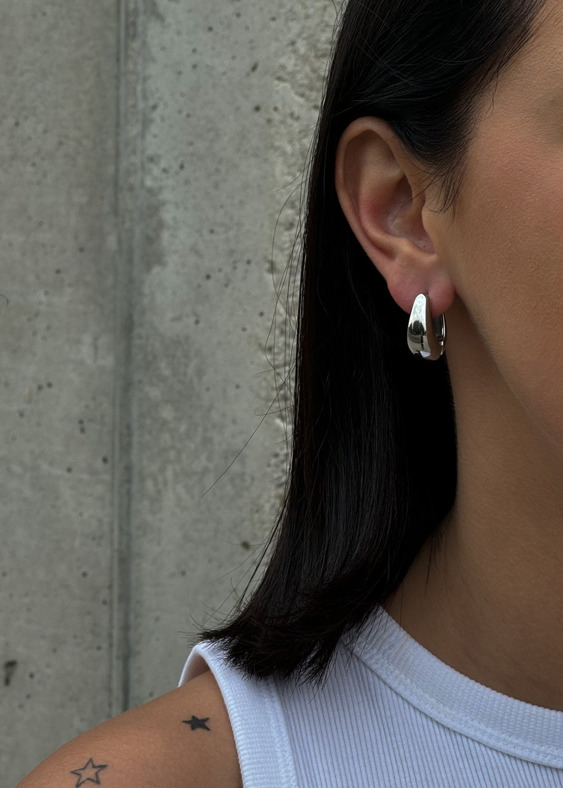 Small silver colour hoop earrings