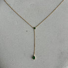 Minimalistinė grandinėlė su žaliais cirkoniais - MUNÉ