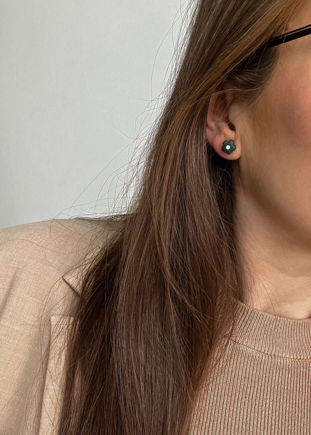 Veriamieji auskarai | Little Flowers_green - MUNÉ