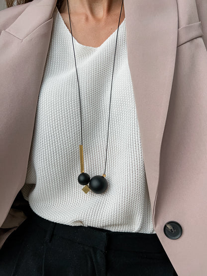 Black Modern Necklace - Simply N8